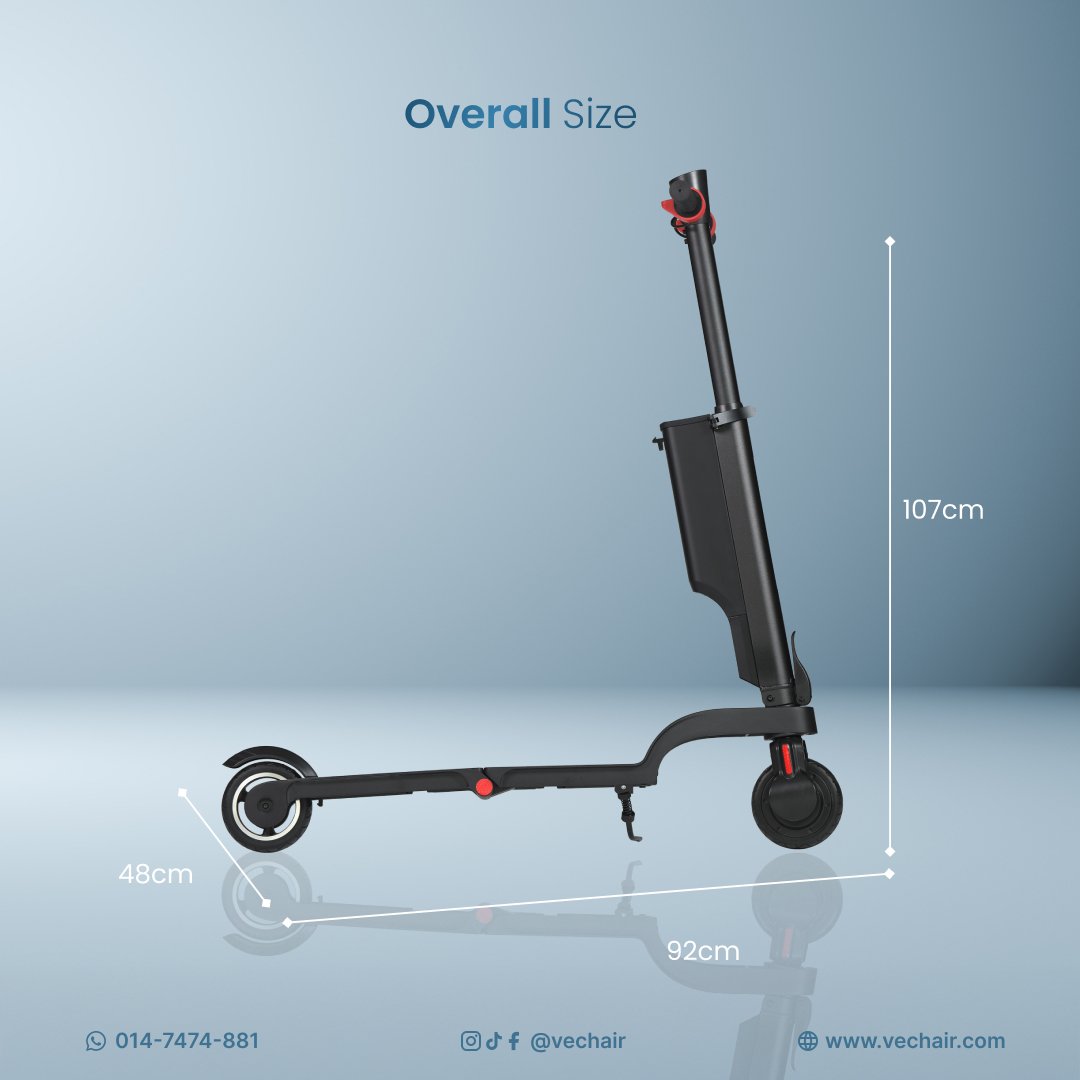 SQUARE (VC-SO2) Electric Scooter X6 Backpack Vechair LIGHT BLUE BG_5