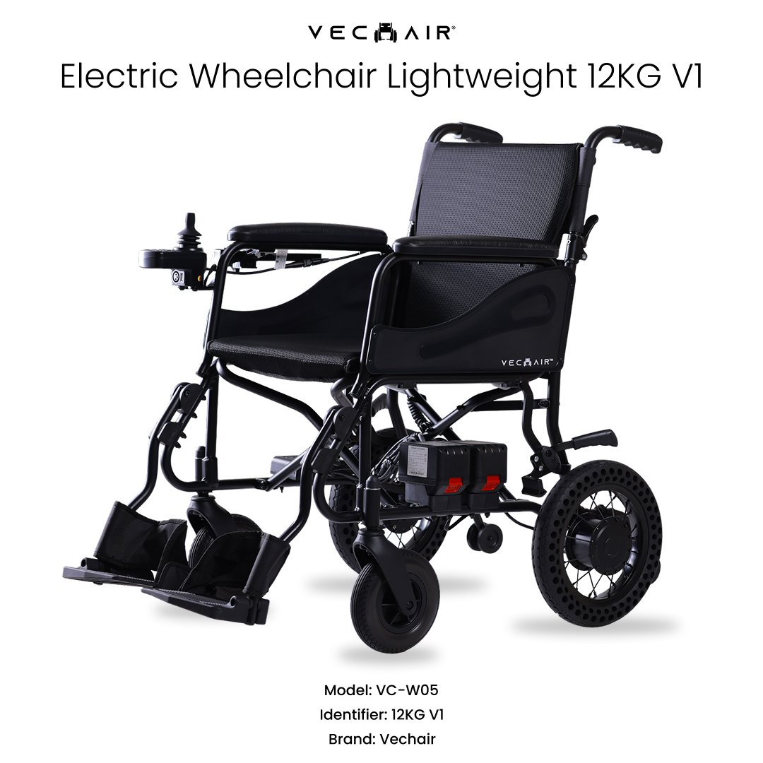 Electric Wheelchair Lightweight 12KG V1 Vechair®