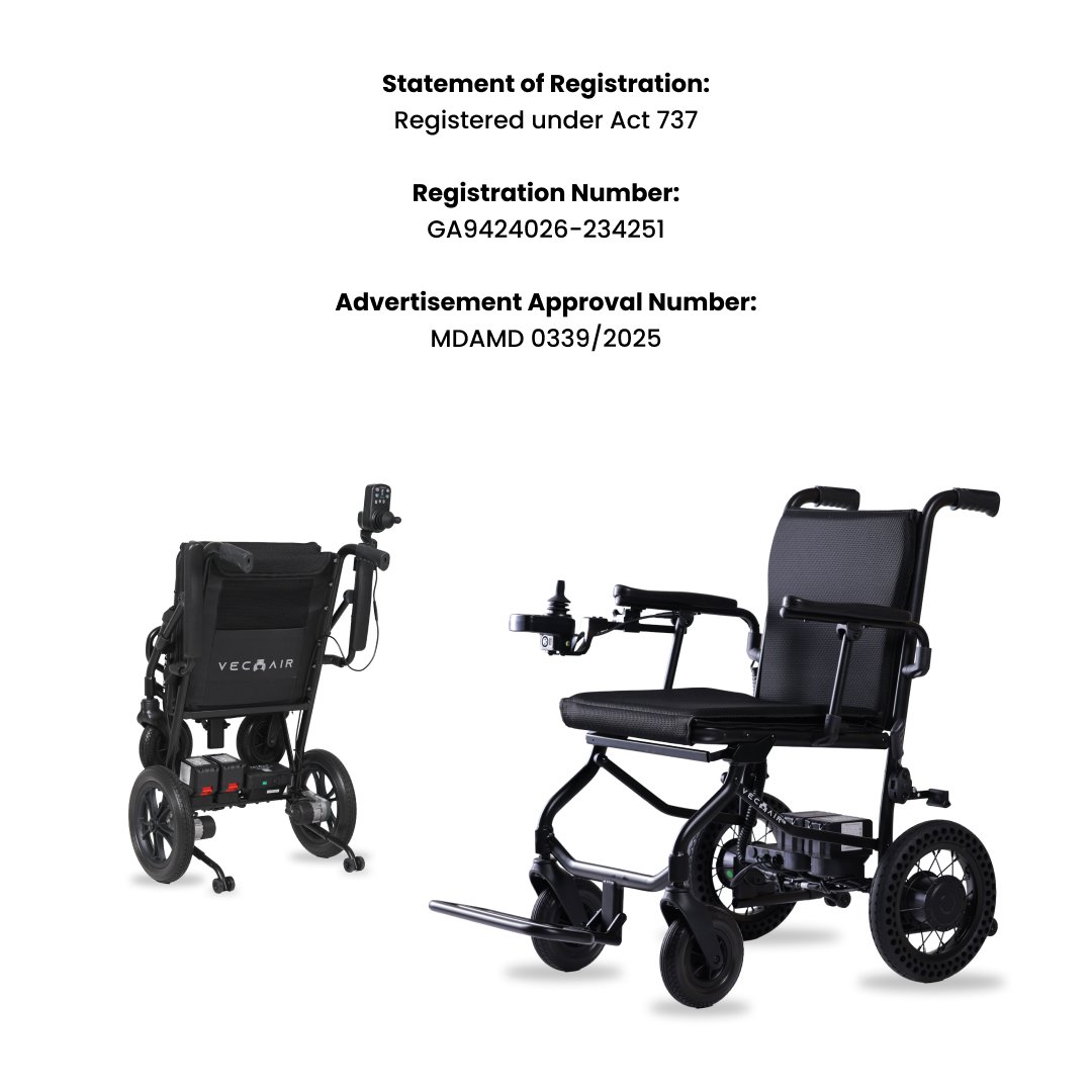 Electric Wheelchair Lightweight 11KG V1 Vechair® - Image 10