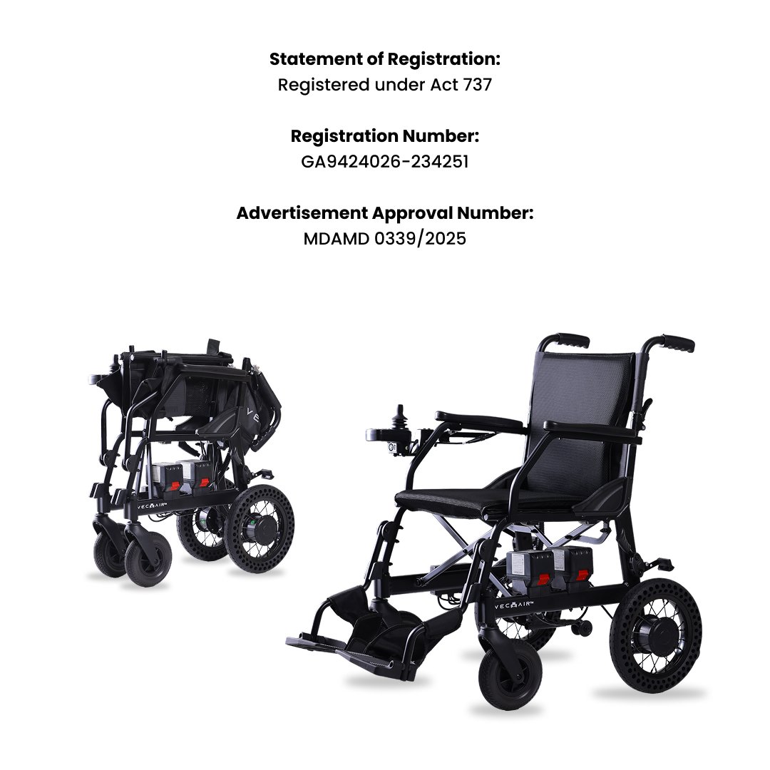 Electric Wheelchair Lightweight 12KG V2 Vechair® - Image 9