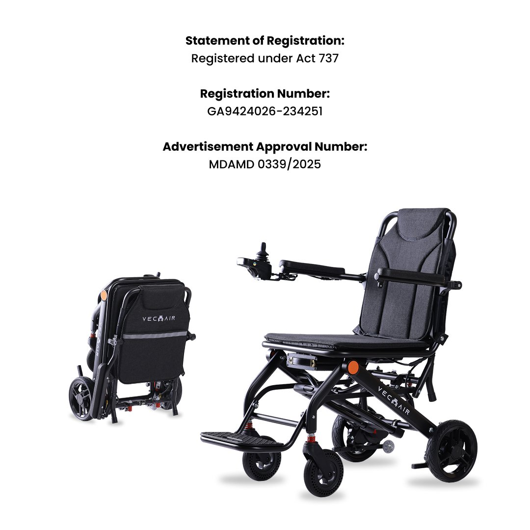 Electric Wheelchair Lightweight 14KG Pull Rod Vechair® - Image 13