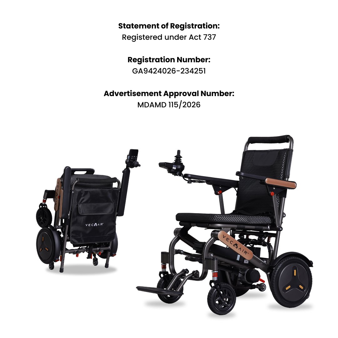 Electric Wheelchair Lightweight 17KG Pull Rod Vechair® - Image 13