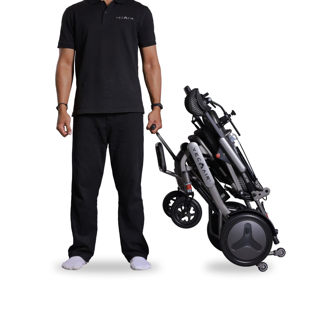 Electric Wheelchair Lightweight 19KG Recline Pull Rod Vechair® - Image 12