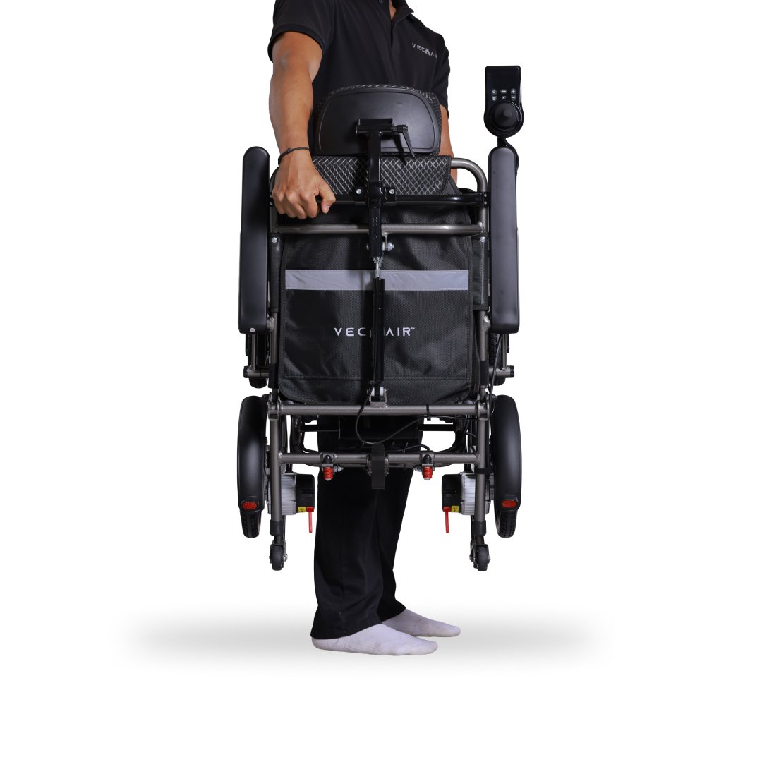 Electric Wheelchair Lightweight 19KG Recline Pull Rod Vechair® - Image 9