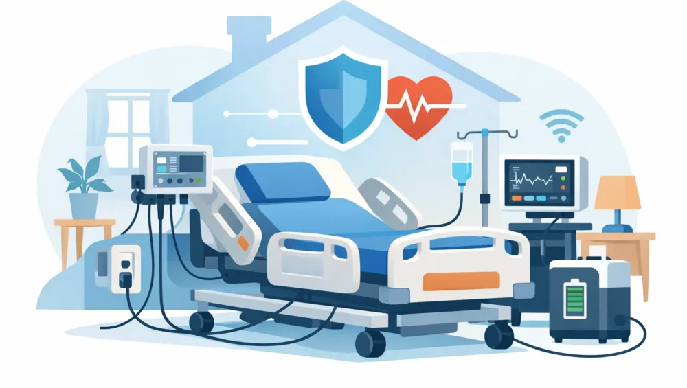 Katil Hospital Elektrik di Rumah for Safer Care